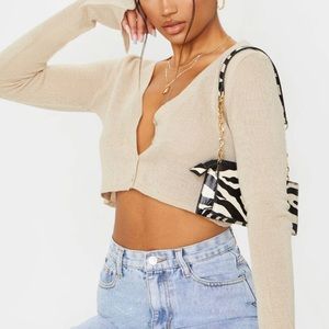 Pretty little thing button up crop sweater